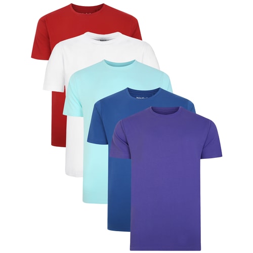 Bigdude 5 Pack Plain T-Shirts